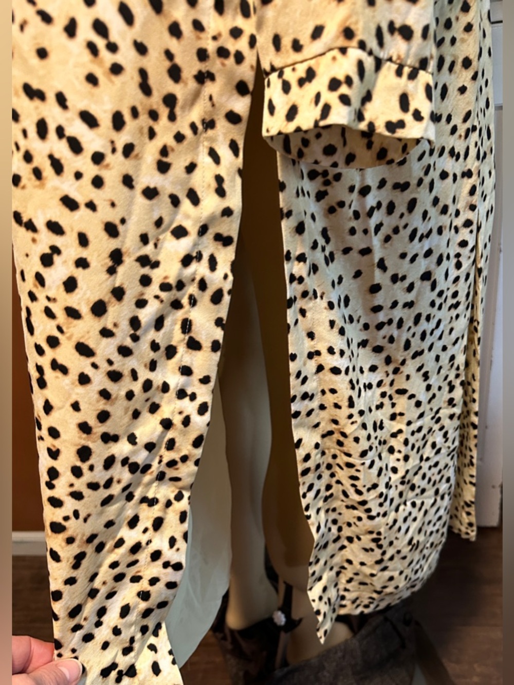Cupcakes and Cashmere Duster Kimono Cheetah Animal Print Women’s L - Picture 5 of 8